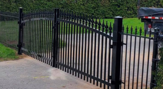 double swing ornamental decorative gate with finials